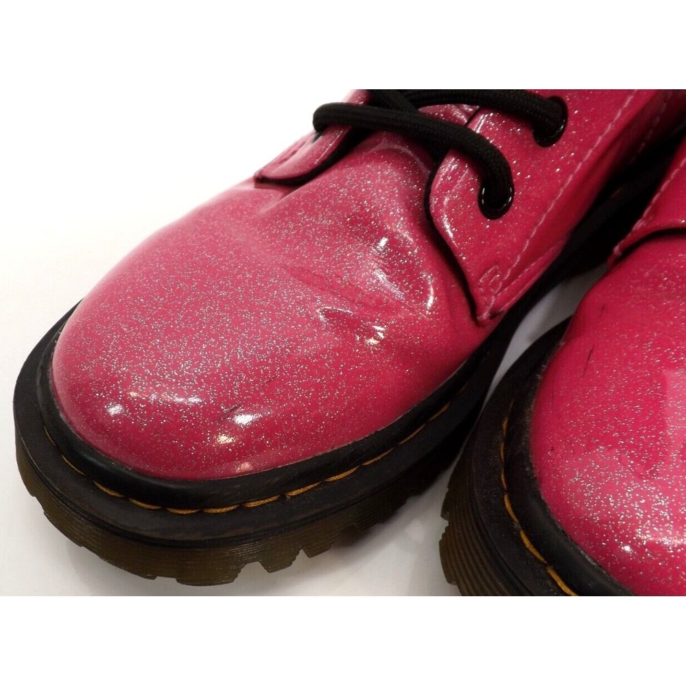 Dr Martens Luana Patent Leather Hot Glitter Pink boots - Womens size 7 - Picture 10 of 16
